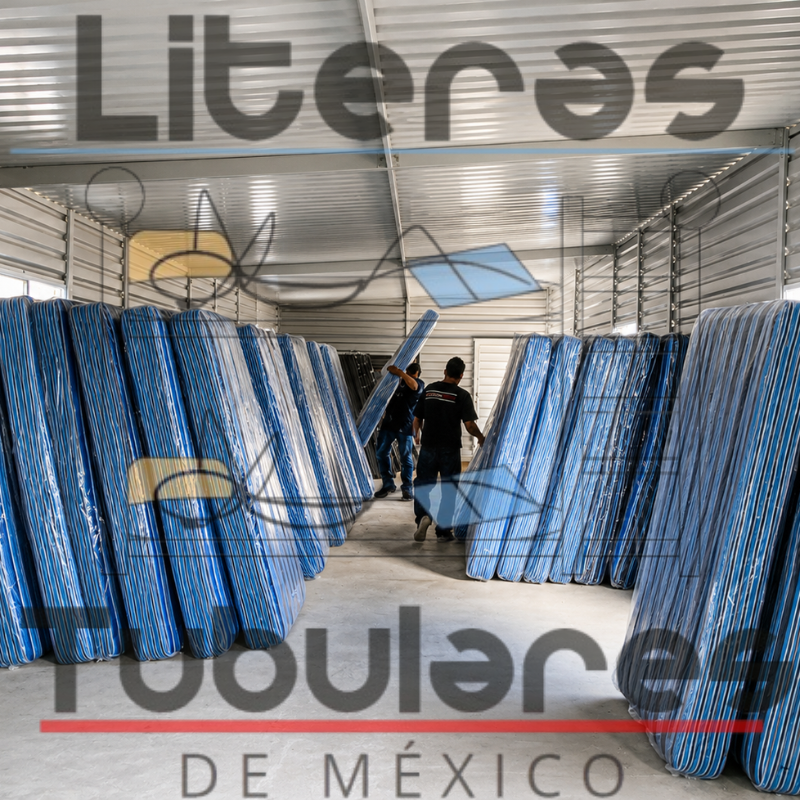 Literas tubulares instaladas en cuarto